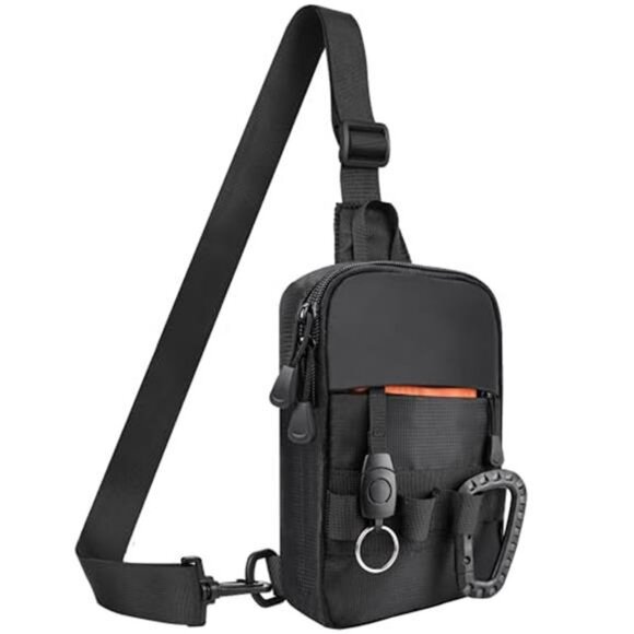 Other - Mens Sling Bag Zippers Small Crossbody Bag for Hiking Travel Work, Water